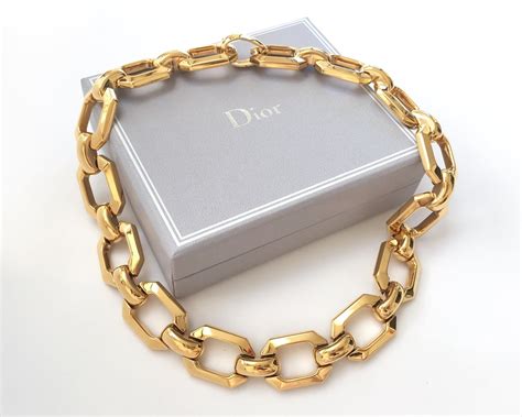 dior gold necklace choker